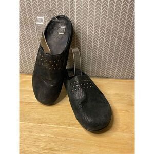 Vionic black studded slip on clogs